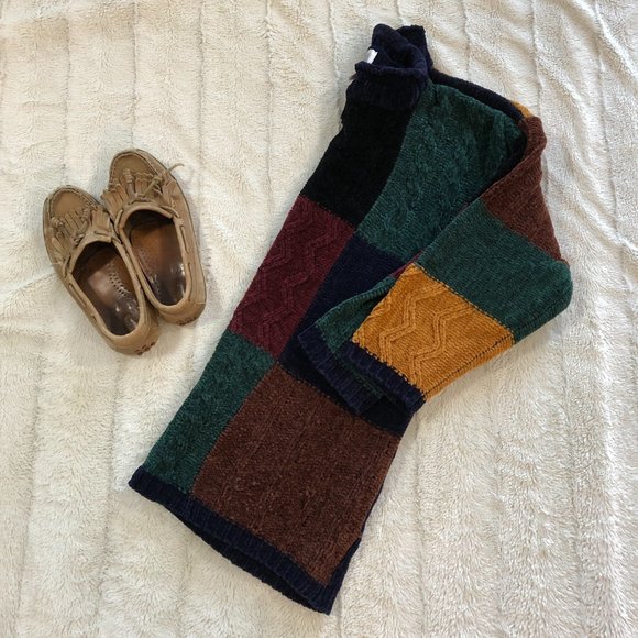 Vintage cottagecore 'Cleo Petites' soft colourblock 90s mock turtleneck sweater - Picture 8 of 9